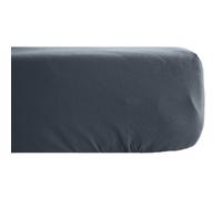 Drap housse PALACE pur coton lavé 180x200 cm bonnet 35 cm uni noir granit