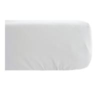 Drap housse PALACE pur coton lavé 90x190 cm bonnet 30 cm uni blanc neige