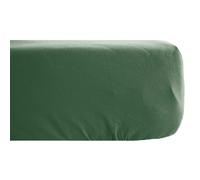 Drap housse PALACE pur coton lavé 90x190 cm bonnet 30 cm uni vert cèdre