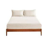 Drap-Housse Peluche, Drap-Housse Élastique Chaud et Épais, Housse de Matelas d'hiver Réglable, Drap de Lit Microfibre Super Chaud pour Matelas Épais (Abeille Blanche,99 x 190 cm)