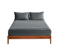 Drap-Housse Peluche, Drap-Housse Élastique Chaud et Épais, Housse de Matelas d'hiver Réglable, Drap de Lit Microfibre Super Chaud pour Matelas Épais (Gris Foncé,99 x 190 cm)