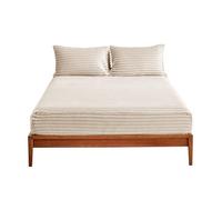 Drap-Housse Peluche, Drap-Housse Élastique Chaud et Épais, Housse de Matelas d'hiver Réglable, Drap de Lit Microfibre Super Chaud pour Matelas Épais (Café LéGer,99 x 190 cm)