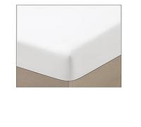 Drap-Housse Percale 100% Coton 80 Fils - Bonnet 30 cm - Doux, Résistant et Élégant - Qualité supérieure 80 Fils (Blanc, 90 x 190 x 30)