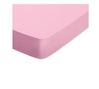Drap-Housse Percale 100% Coton 80 Fils - Bonnet 30 cm - Doux, Résistant et Élégant - Qualité supérieure 80 Fils (Rose, 90 x 190 x 30)