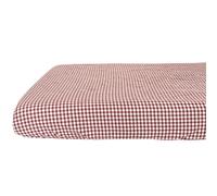 Drap housse percale de coton Vichy Sienne (60 x 120 cm)