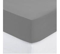 Atmosphera Drap-housse Percale 160 x 200 cm 2 personnes Gris