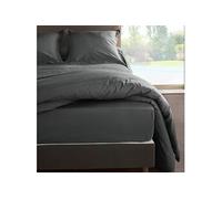 Drap housse percale Méline 2 LABELISSIM - Gris Ardoise - 140 x 190 cm