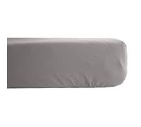 Drap housse percale pur coton peigné longues fibres 80 fils/cm² avec bonnet de 35 cm Vent du sud - Cendre - 80 x 200 cm bonnet de