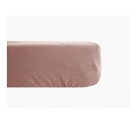 Drap housse percale pur coton peigné longues fibres 80 fils/cm² avec bonnet de 35 cm Vent du sud - Rose - 80 x 200 cm bonnet de 35