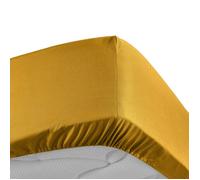 Douceur d'Intérieur Drap-housse Percaline Percale de coton 160 x 200 cm Curry