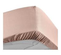 douceur d'intérieur, Drap Housse (160 x 200 cm) Percaline Nude, Percale de Coton