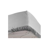Drap housse gris 90 x 190 cm en percale Bonnet de 30 cm