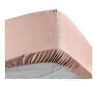 Douceur d'Intérieur Drap housse Percaline 90x190 cm Percale 100% coton Bonnet 30 cm Nude