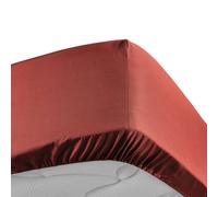 Drap housse 1 personne bonnet 30 cm 90 x 190 cm percale uni 78 fils percaline Terracotta