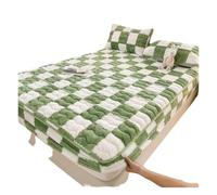 Drap-Housse Polaire en Velours Pelucheux, protège-Matelas à Poche Profonde à 360 °, literie Douce antidérapante Lavable for dortoir ou Chambre à Coucher(Green,Twin-90 * 200cm)