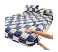 Drap-Housse Polaire en Velours Pelucheux, protège-Matelas à Poche Profonde à 360 °, literie Douce antidérapante Lavable for dortoir ou Chambre à Coucher(Blue,Twin-90 * 200cm)