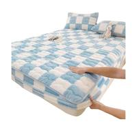 Drap-Housse Polaire en Velours Pelucheux, protège-Matelas à Poche Profonde à 360 °, literie Douce antidérapante Lavable for dortoir ou Chambre à Coucher(Light Blue,Full-120 * 200cm)