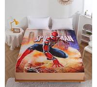 Drap-housse pour enfant - 90 x 200 cm - Motif Spier-Man - Décoration de chambre - Pour lit à sommier tapissier - Hauteur : jusqu'à 30 cm (B, 90 x 200 cm)