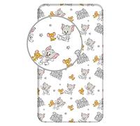 Drap Housse pour lit bébé 100% Coton 90 x 200 cm Tom & Jerry