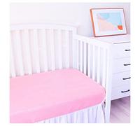 Drap-housse pour lit d'enfant 140 x 70 cm | Draps doux pour matelas de berceau standard et tout-petits, jupe entièrement élastique, respirant, facile d'entretien (lot de 1, rose)