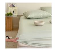 Drap-Housse pour lit King Size Ultra Doux et Respirant Couleurs inaltérables Poches Extra Profondes Facile à Installer Convient aux Matelas de 25 cm d'épaisseur Vert B 90 x 200 cm + 20 cm