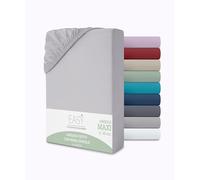 Drap-Housse pour lit Simple, 90 x 200 + 30 cm, en Microfibre, Hauteur de l'angle 30 cm, Couleur Unie, Infroissable, Drap-Housse avec Coins élastiques