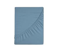 Drap-Housse pour lit Simple, Drap Housse avec Coins de Couleur Unie, élastique sur Les 4 côtés, 100% Jersey de Coton, 80/90 x 190/200 cm, Avio