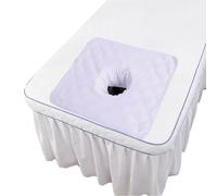 Drap housse pour table de massage avec trou pour le visage, drap-housse de qualité supérieure avec bords verrouillés (carré blanc)