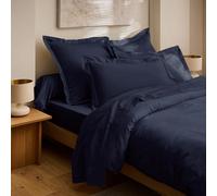 Drap Housse Prestige 100% Satin de Coton Peigné 120 Fils/cm² Coton Pur (Bleu Velours, Drap Housse 200 x 200 cm + 30 cm)