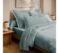 Drap Housse Prestige 100% Satin de Coton Peigné 120 Fils/cm² Coton Pur (Céladon, Drap Housse 140 x 190 cm + 30 cm)