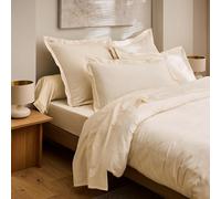 Drap Housse Prestige 100% Satin de Coton Peigné 120 Fils/cm² Coton Pur (Crème, Drap Housse 140 x 190 cm + 30 cm)