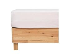Atmosphera – Drap housse Priscia microfibre aspect coton lavé 140x190 cm blanc