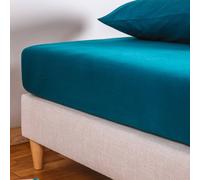 Drap housse pur coton bio 1 personne bleu nuit 90X140
