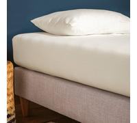 Drap housse pur coton bio 1 personne ecru 90X200