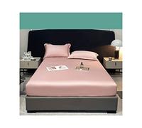 Drap-housse réglable en satin pour lit de 90, 120, 150, 180, 200 cm, super doux et soyeux, convient aux matelas jusqu'à 30 cm d'épaisseur, rose, dimensions : 90 x 200 cm + 48 x 74 cm x 1