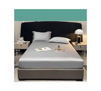Drap-housse réglable en satin pour matelas de 90, 120, 150, 180, 200 cm, super doux et soyeux, s'adapte jusqu'à 30 cm de profondeur, gris, dimensions : 120 x 200 cm + 48 x 74 cm x 1
