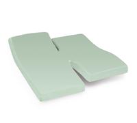 Drap housse relaxation uni 2x80x190 cm coton ALTO vert fleur d'amandier TPR Tête et pied relevable