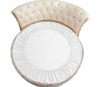 Drap-housse rond en tissu de soie avec élastique lavable pour lit double king size (diamètre 220 cm)