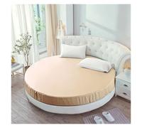 Drap Housse Rond Ultra Doux, Design Extensible À Poches Profondes for Un Confort Toutes Saisons, Bord Élastique Qualité Supérieure for Un Usage Hôtelier Et Domestique(Yellow,200 * 200cm)