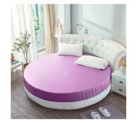 Drap Housse Rond Ultra Doux, Design Extensible À Poches Profondes for Un Confort Toutes Saisons, Bord Élastique Qualité Supérieure for Un Usage Hôtelier Et Domestique(Purple,220 * 220cm)