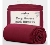 Bambaw Drap Housse Bambou 140x200 cm, pour Matelas Épais Jusqu’à 35cm, Literie Rafraichissante Anti Acarien et Hypoallergénique, Drap en Bambou Thermoregulateur, Certifié Oeko-Tex (Bordeaux)