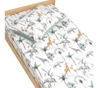 Drap-housse satin coton safari vert de