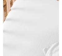 Drap housse satin de coton bio Blanc craie (70 x 140 cm)