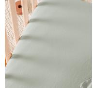 Drap housse satin de coton bio Tilleul (60 x 120 cm)
