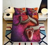 Drap-Housse Serpent 3D imprimé Microfibre Poche Profonde Antidérapant Protège-Matelas Serpent Chambre Lavable 90x200x25cm