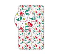 Jerry Fabrics Drap-housse Ariel – 100% coton, motif La Petite Sirène – 90 x 200 cm bonnet 25 cm