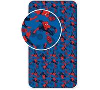 Drap Housse Simple Spiderman Bleu - 100% coton - Lavable en machine