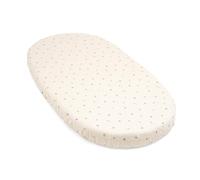 Drap-Housse Stokke Sleepi V3, Flower Ecru - Drap Doux pour de Beaux rêves - Conçu pour Le lit Stokke Sleepi - 100% Percale de Coton Fin - Lavable