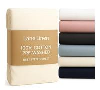 Drap-housse Super King Size - 100 % percale de coton - Doux, pré-lavé et facile d'entretien - Coupe profonde de 38 cm - Drap-housse de style hôtel - Confort durable - Ivoire
