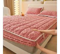 Drap housse surmatelas en velours épais et coton élastique pour protéger le lit, design doux et durable